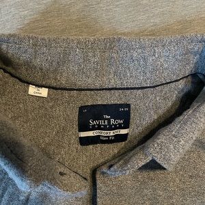 Men’s Savile Row Comfort Knit Grey Heather Dress Shirt. Size 17 34/35. NWOT.